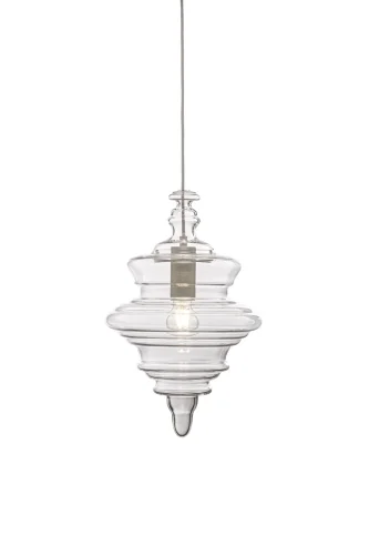 Светильник подвесной Trottola P057PL-01W Maytoni прозрачный 1 лампа, основание белое в стиле современный выдувное фото 2