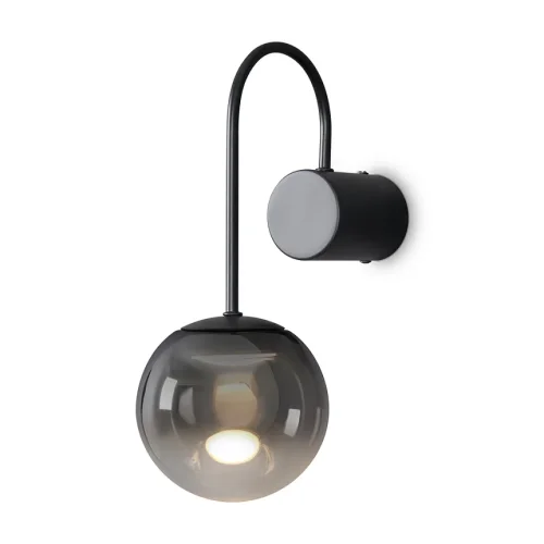 Бра LED Arch FR6178WL-L5B Freya чёрный серый на 1 лампу, основание чёрное в стиле современный лофт 