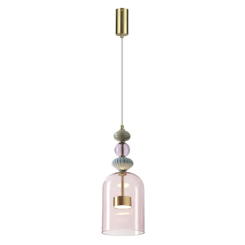 Светильник подвесной LED Palleta 5045/12L Odeon Light розовый 1 лампа, основание античное бронза в стиле современный  фото 3