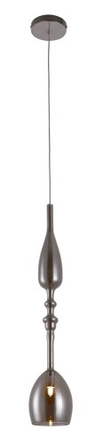 Светильник подвесной LUX NEW SP1 C SMOKE Crystal Lux серый прозрачный 1 лампа, основание хром в стиле современный 