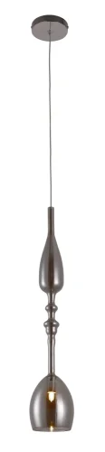 Светильник подвесной LUX NEW SP1 C SMOKE Crystal Lux прозрачный серый на 1 лампу, основание хром в стиле современный 