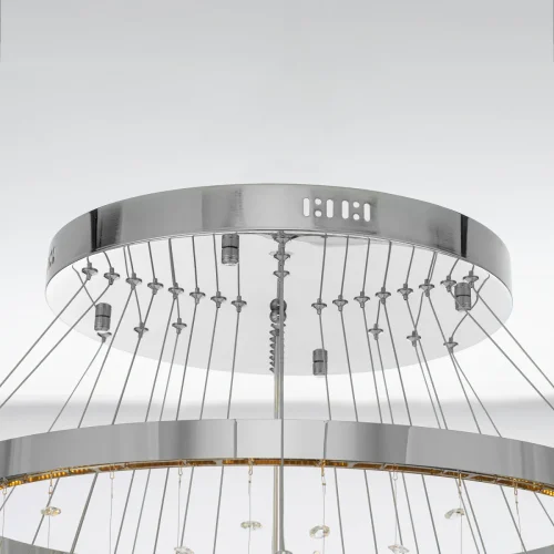Люстра подвесная LED с пультом Etera CL322090 Citilux прозрачная на 1 лампу, основание хром в стиле современный хай-тек флористика с пультом кольца фото 7