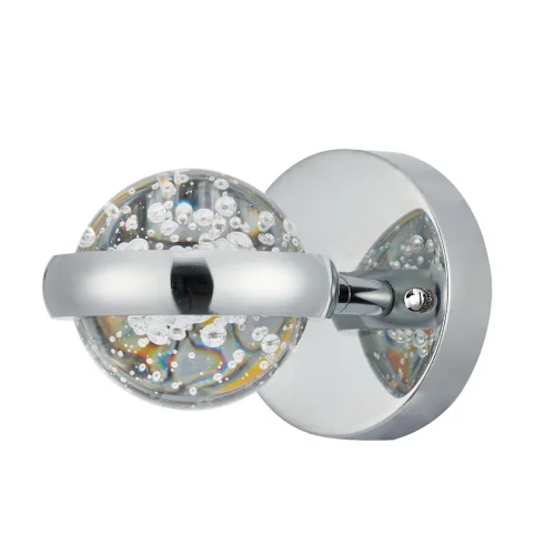Бра LED Капелия 730021001 DeMarkt прозрачный на 1 лампа, основание хром в стиле хай-тек 