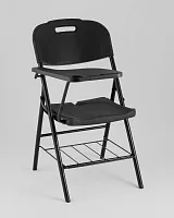 Стул складной банкетный со столиком и полкой черный УТ000040173 Stool Group, чёрный/, ножки/металл/чёрный, размеры - *870***810*530
