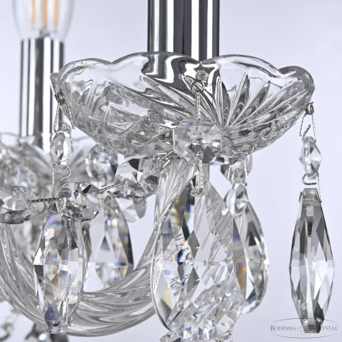 Люстра подвесная 101/5/141 Ni Bohemia Ivele Crystal без плафона на 5 ламп, основание никель прозрачное в стиле классический sp фото 3