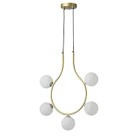 Светильник подвесной Collar 5621/5 Lumion белый 5 ламп, основание матовое золото в стиле современный шар