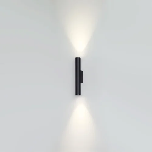 Настенный светильник LED уличный Tubus 7105/6WL Odeon Light уличный IP54 чёрный на 1 лампу, плафон чёрный в стиле хай-тек современный LED фото 2