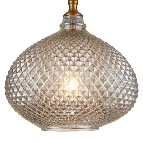 Светильник подвесной Cupola 2180-1P Favourite прозрачный янтарный 1 лампа, основание латунь в стиле современный выдувное фото 5
