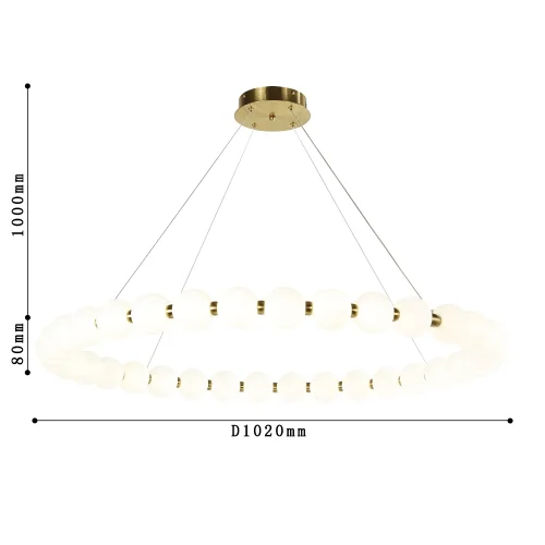 Люстра подвесная LED Gubbare 4014-10P Favourite белая на 1 лампа, основание золотое в стиле современный  фото 3