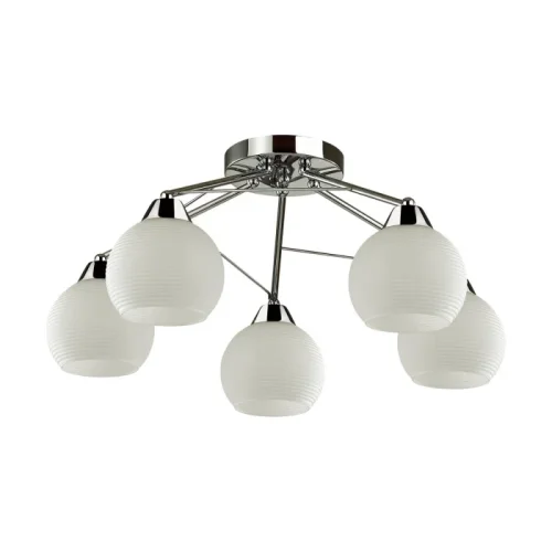 Люстра потолочная Comfi 5211/5С Lumion белая на 5 ламп, основание хром в стиле современный 