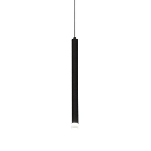 Светильник подвесной LED Siento V2321-PL Moderli белый 1 лампа, основание чёрное в стиле минимализм трубочки