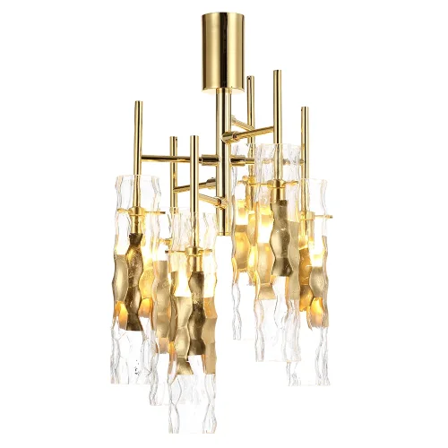 Светильник потолочный PRIMAVERA PL6 GOLD Crystal Lux прозрачный на 6 ламп, основание золотое в стиле современный фото 2