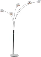 Торшер Seymour 58228S Globo ветви хром 5 ламп, основание хром в стиле современный
