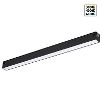 Трековый токопроводящий светильник LED с переключателем цветовой темперетуры Vector 359938 Novotech чёрный для шинопроводов серии Vector чёрный