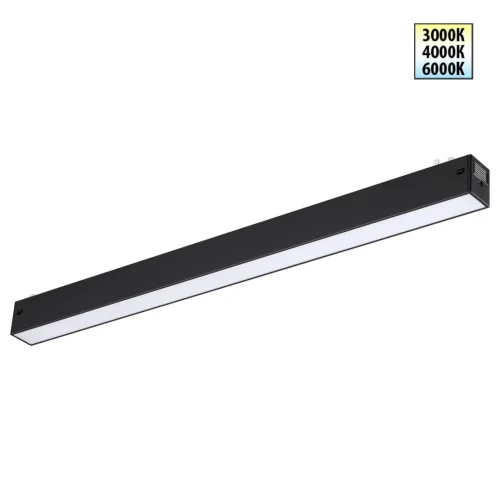 Трековый токопроводящий светильник LED с переключателем цветовой темперетуры Vector 359938 Novotech чёрный для шинопроводов серии Vector чёрный