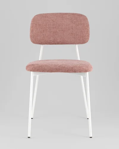 Стул Chao, розовый, белые ножки, 2шт./уп. УТ000039976 Stool Group, розовый/рогожка, ножки/металл/белый, размеры - *780**** фото 7