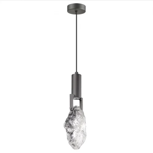 Светильник подвесной LED Lia 6695/5L Odeon Light прозрачный 1 лампа, основание чёрное в стиле арт-деко современный 