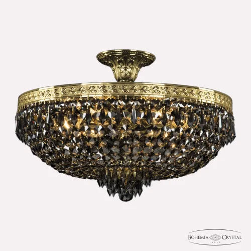 Люстра потолочная 19271/45IV G R781 Bohemia Ivele Crystal чёрная на 6 ламп, основание золотое в стиле классический sp фото 4