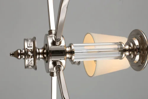 Люстра подвесная Dimaro OML-87803-05 Omnilux бежевая на 5 ламп, основание хром в стиле классический фото 4