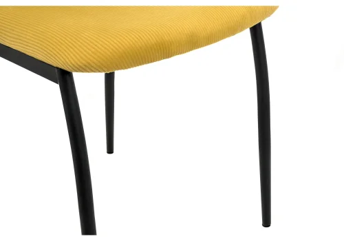 Стул Tod yellow / black 11614 Woodville, жёлтый/вельвет, ножки/металл/чёрный, размеры - ****430*520 фото 8