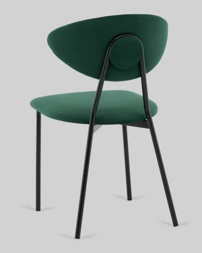 Стул обеденный Квинси велюр зеленый УТ000041638 Stool Group, зелёный/велюр, ножки/металл/чёрный, размеры - ***** фото 2
