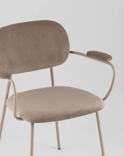 Стул Кэрол, коричневый, бежевые ножки УТ000040242 Stool Group, коричневый/вельвет, ножки/металл/бежевый, размеры - *770**** фото 2