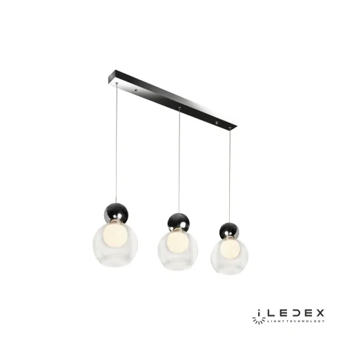 Светильник подвесной LED Blossom C4476-3L CR iLedex прозрачный 1 лампа, основание хром в стиле современный хай-тек шар фото 3