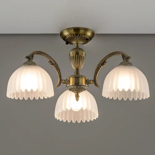 Люстра подвесная Севилья CL414133 Citilux белая на 3 лампы, основание бронзовое в стиле классический  фото 2