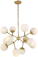 Люстра подвесная Bolita WE236.12.403 Wertmark белая на 12 ламп, основание бежевое в стиле современный шар