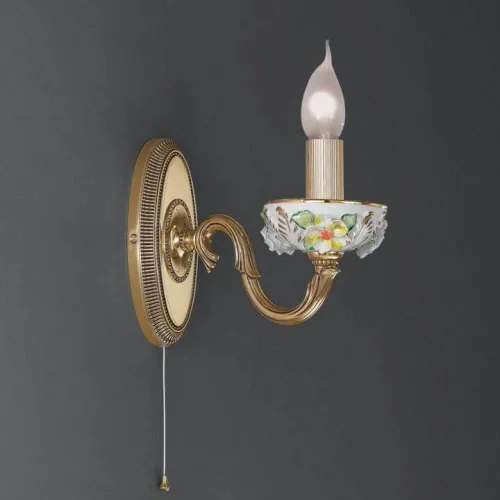 Бра c выключателем A 9110/1 Reccagni Angelo без плафона на 1 лампу, основание золотое в стиле классический 