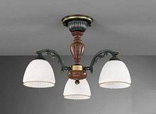 Люстра потолочная  PL 8631/3 Reccagni Angelo белая на 3 лампы, основание бронзовое коричневое в стиле кантри классика 