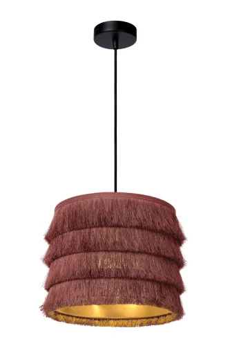 Светильник подвесной Extravaganza Togo 10407/25/66 Lucide розовый 1 лампа, основание чёрное в стиле винтаж современный 