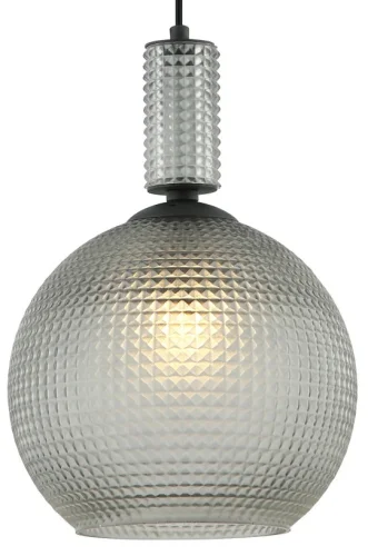 Светильник подвесной Coloure 2128/06/01P Stilfort серый 1 лампа, основание чёрное в стиле современный шар выдувное фото 2