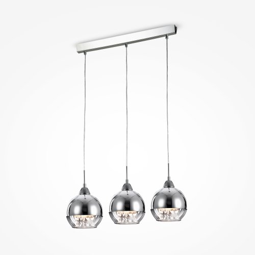 Светильник подвесной Iceberg P012-PL-03-N Maytoni прозрачный хром на 3 лампы, основание никель в стиле современный 