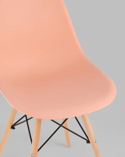 Стул EAMES, персиковый, сиденье УТ000039375 Stool Group, розовый/пластик, ножки/массив бука/бежевый, размеры - *815**** фото 2