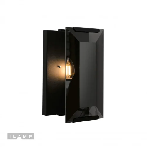 Бра Panorama 10090/1W BK iLamp чёрный на 1 лампа, основание чёрное в стиле современный американский 