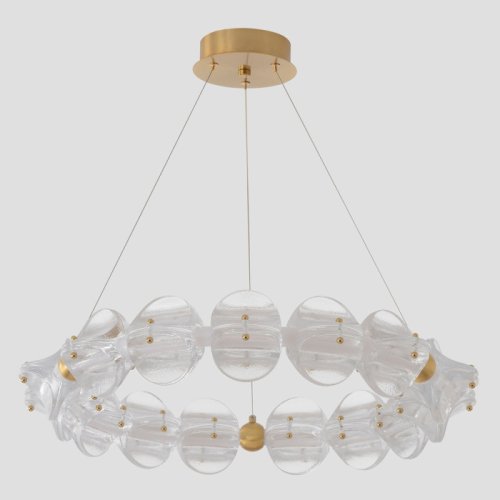Люстра подвесная ЛЕД RICH SP38W LED Crystal Lux прозрачная на 1 лампу, основание латунь в стиле американский фото 3