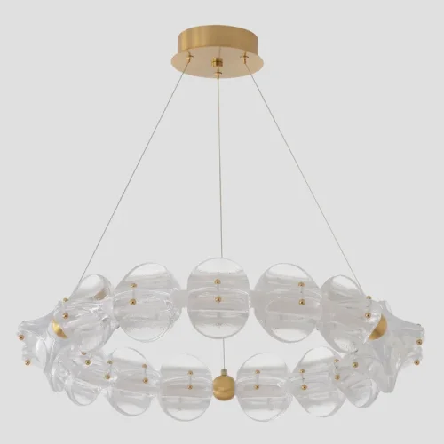 Люстра подвесная ЛЕД RICH SP38W LED Crystal Lux прозрачная на 1 лампу, основание латунь в стиле американский фото 3