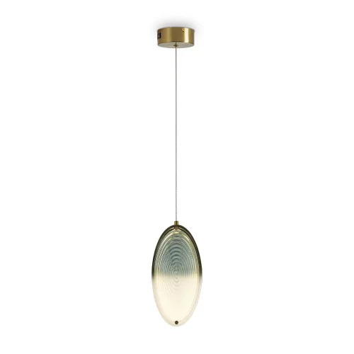 Светильник подвесной LED Lolli FR6139PL-L8BS1 Freya зелёный на 1 лампу, основание латунь в стиле современный 