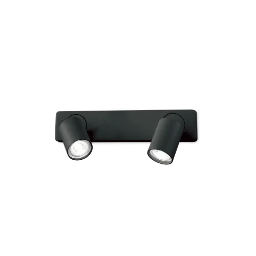 Бра RUDY AP2 NERO Ideal Lux чёрный на 2 лампы, основание чёрное в стиле современный 