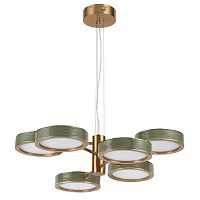 Люстра подвесная LED Riviera 5450/99LA Odeon Light белая на 1 лампу, основание латунь в стиле классический современный 