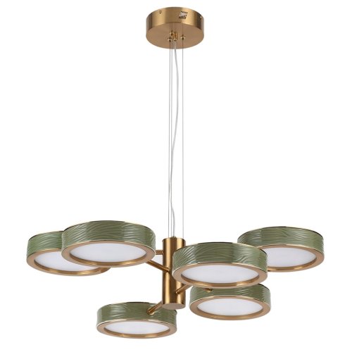 Люстра подвесная LED Riviera 5450/99LA Odeon Light белая на 1 лампу, основание латунь в стиле классический современный 