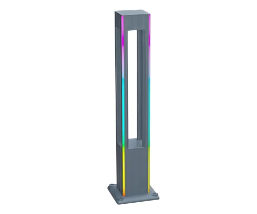 Парковый светильник LED с пультом Аврил 09209-F(220V),16(RGB) Kink Light уличный IP65 серый на 1 лампу, плафон серый в стиле современный LED