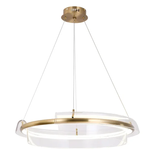Люстра подвесная LED Kent LSP-7087 Lussole прозрачная на 1 лампа, основание бронзовое в стиле современный 