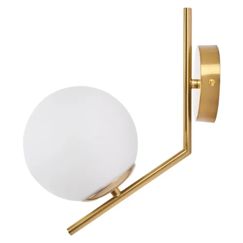 Бра Pierre MR1162-1W MyFar белый на 1 лампа, основание золотое в стиле современный лофт шар фото 4