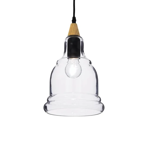 Светильник подвесной лофт GRETEL SP1 Ideal Lux прозрачный 1 лампа, основание чёрное в стиле лофт выдувное