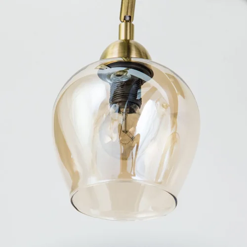 Люстра потолочная Болеро CL118165 Citilux прозрачная янтарная на 6 ламп, основание венге в стиле современный лофт шар фото 8