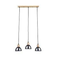 Светильник подвесной Lancaster A5869SP-3BK Arte Lamp серый чёрный на 3 лампы, основание коричневое бежевое в стиле современный лофт линейный