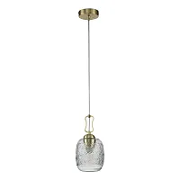 Светильник подвесной Pizzo V000288 Indigo прозрачный 1 лампа, основание золотое в стиле классический выдувное