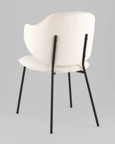 Стул Bellamy, букле молочный УТ000040256 Stool Group, молочный/букле, ножки/металл/чёрный, размеры - *820**** фото 4